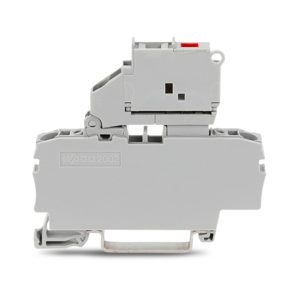 2002-1611/1000-836 - WAGO | TOPJOB®S fuse disconnect terminal block; with pivoting fuse holder for 5 x 20 mm fuse; with blown fuse LED indication for 230 V; rail mount; 2-conductor; 6.2 mm wide; gray