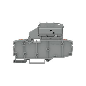2206-1631/099-000 - WAGO | 2-conductor fuse terminal block; with pivoting fuse holder; and end plate; for glass cartridge fuse ¼" x 1¼"; with push-button; without blown fuse indication; for DIN-rail 35 x 15 and 35 x 7.5; 6 mm²; Push-in CAGE CLAMP®; gray