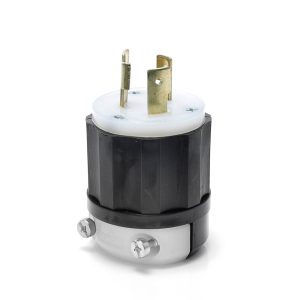 2621 - Leviton | Locking Plug, 30 Amp, 250 Volt, Industrial Grade, Black & White