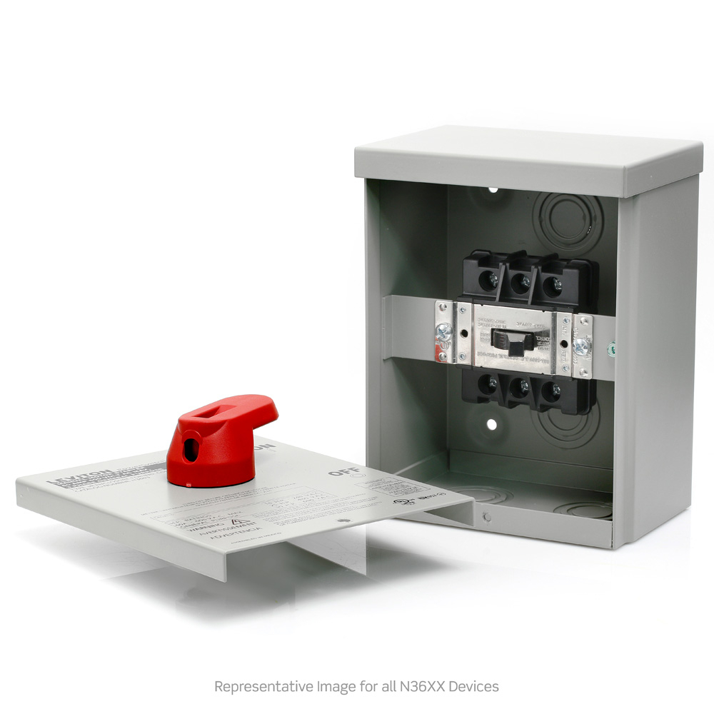 N3603 - Leviton | 60 Amp, 600 Volt, 3-Pole, Non-Fused Manual Motor Controller - Image 4