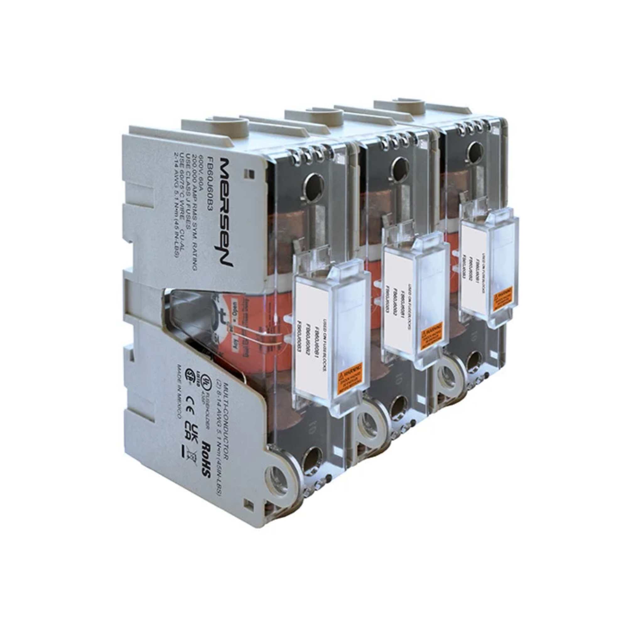 FB60J60B3 - Mersen | Fuse base 600V J 60A Box 3-P