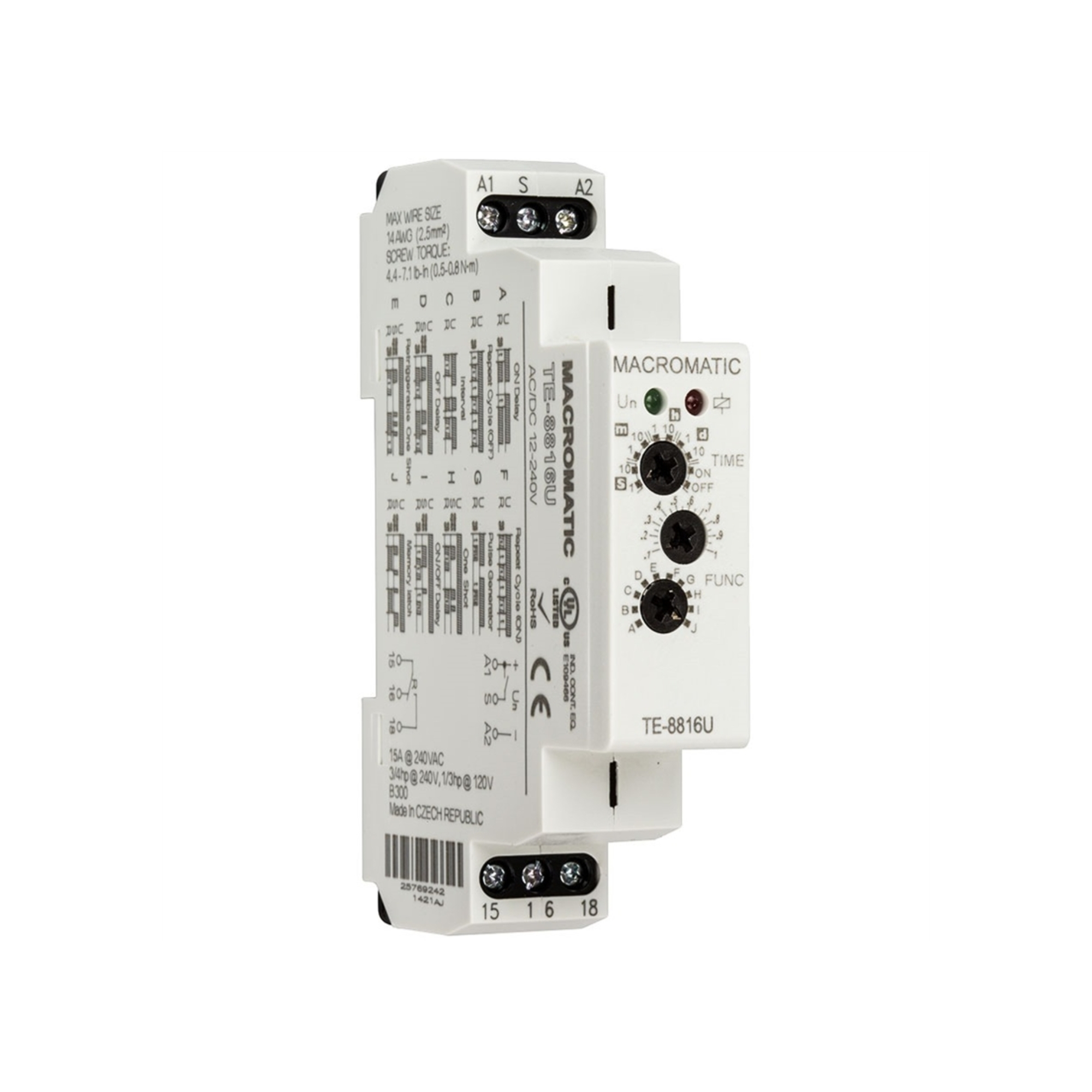 TE-8816U - Macromatic | Timer, Multi-function, 12-125V DC 24-240